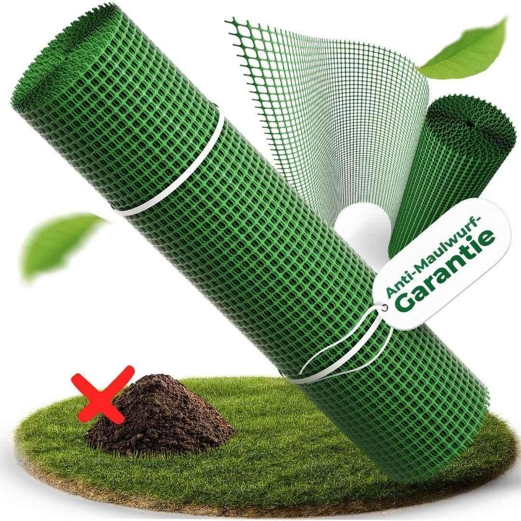 Premium Maulwurfgitter | 270g/m² | Rollrasen-Gitter | Grün 120 cm / 100 m / 14mm x 14mm