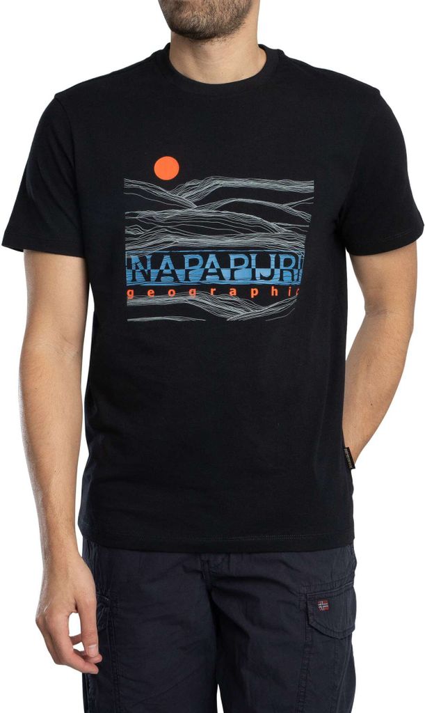 Napapijri Entspanntes Buti-Grafik-T-Shirt, Schwarz M