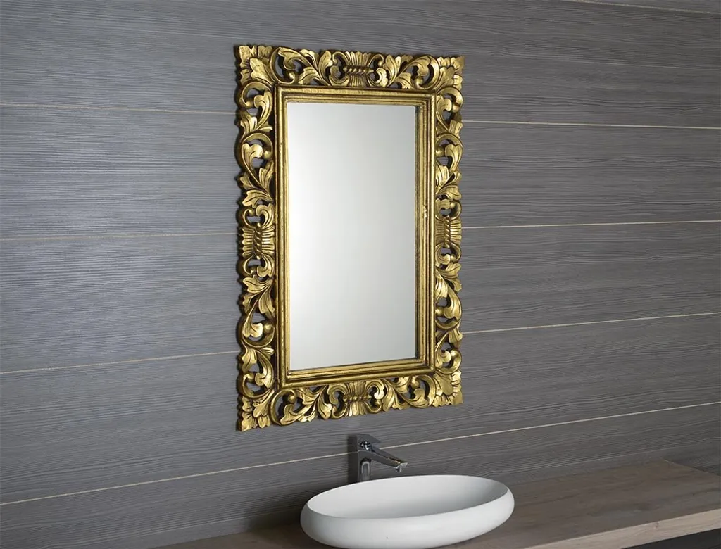 Miroir doré 80x120 cm Sapho Scule IN316 finition luxe pour salon