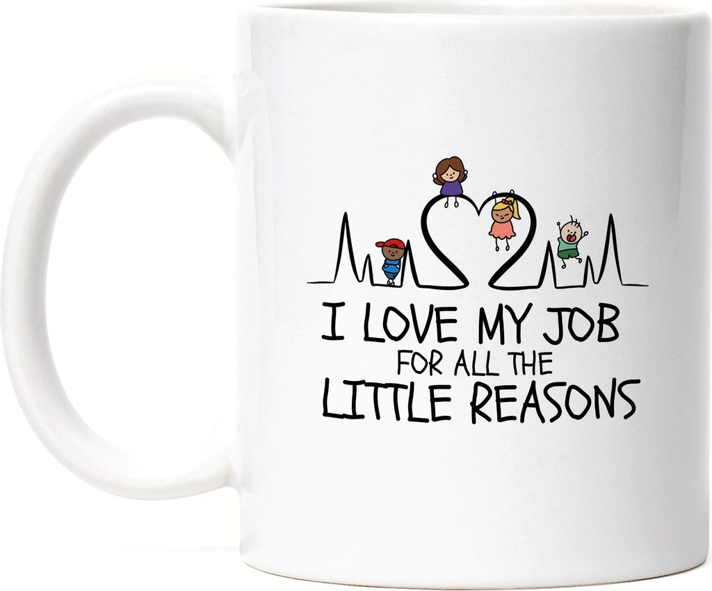 I Love My Job For All The Little Reasons Tasse Geschenk Erzieherin Tagesmutter Kindergarten