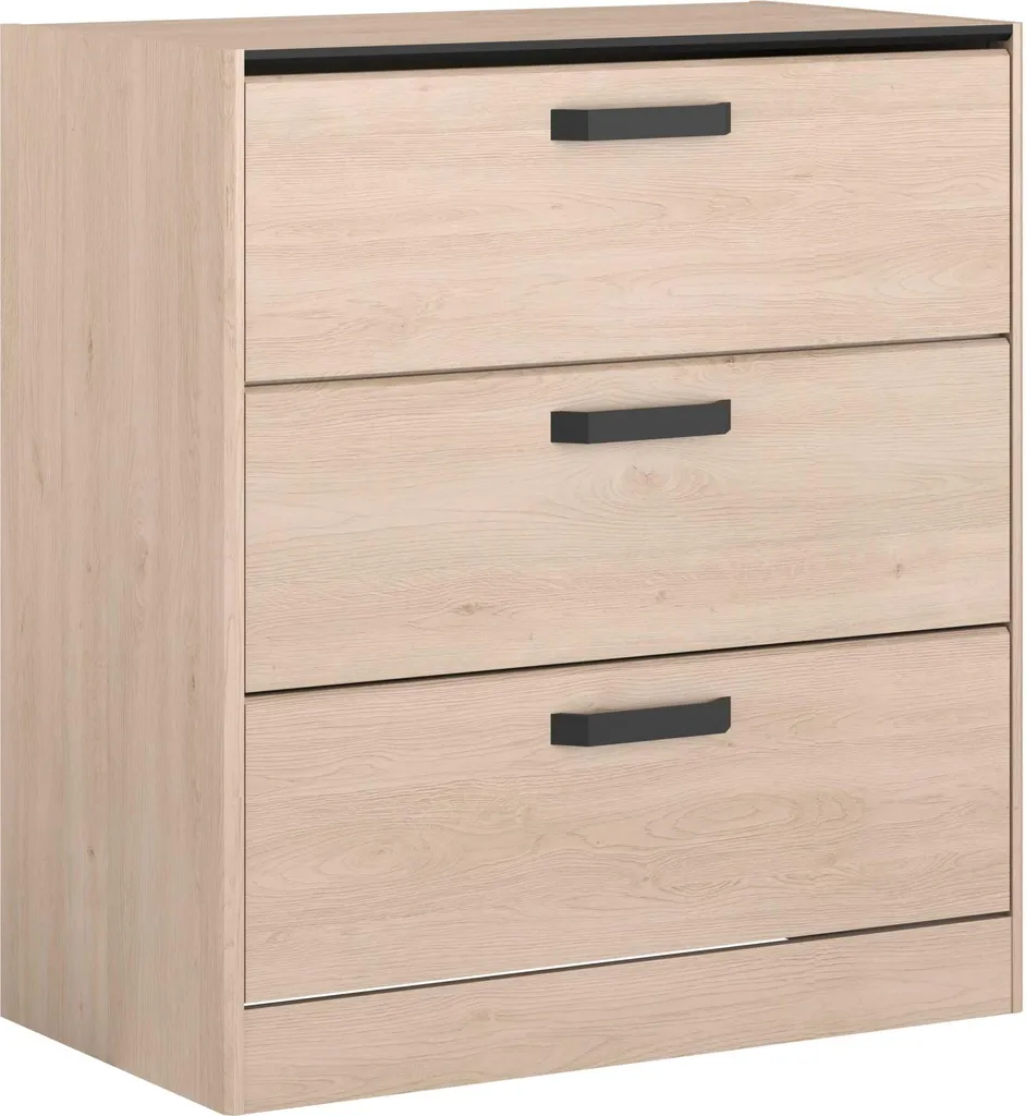 Meuble commode 3 tiroirs pour chambre adulte ZODIAC bois et noir