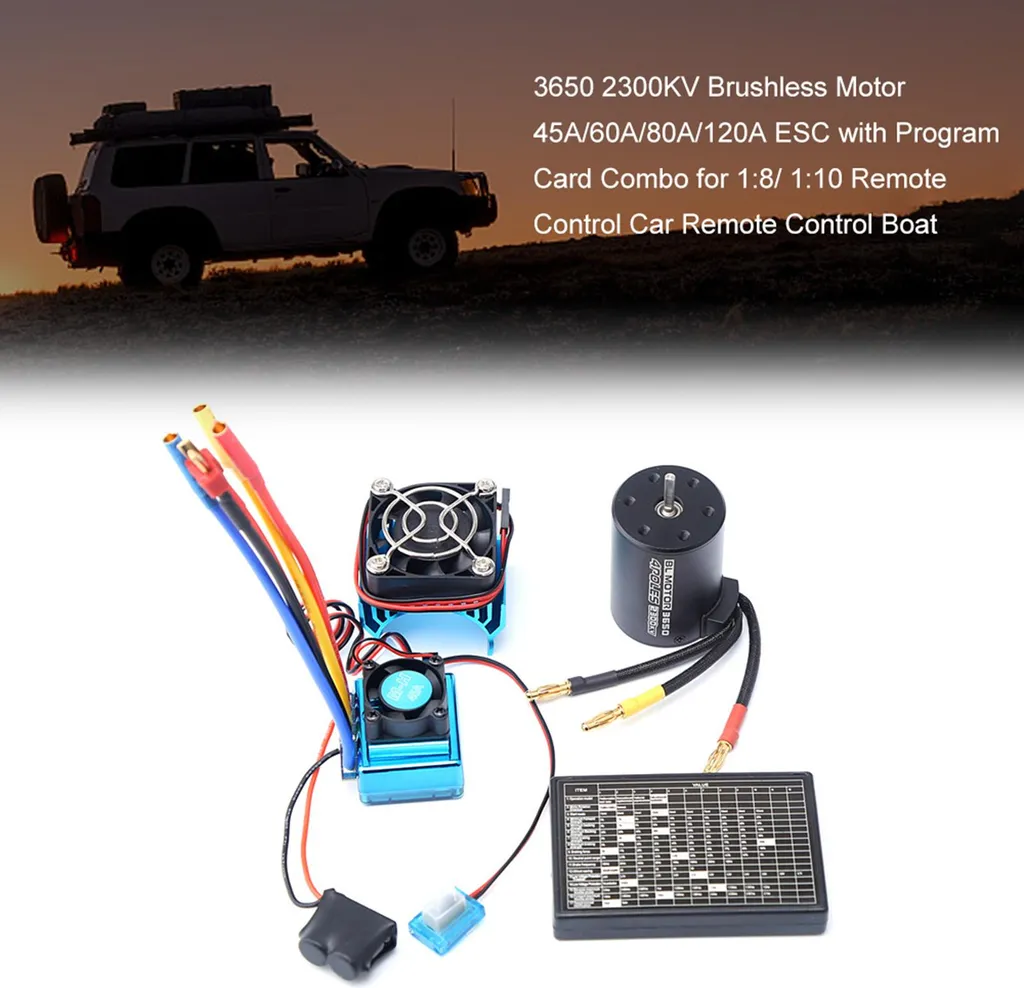 Moteur Brushless 3650 2300KV et Variateur ESC 120A pour Voiture RC 1/10