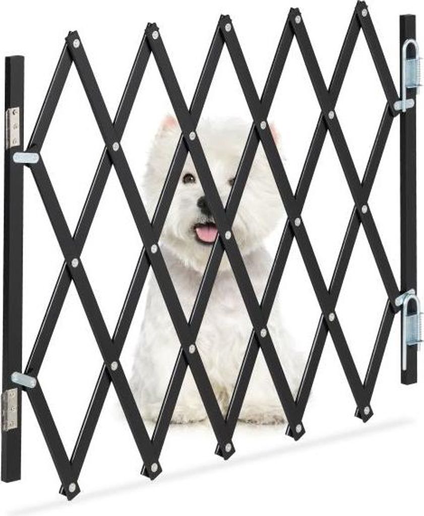 Ausziehbare Hundebarriere in Schwarz