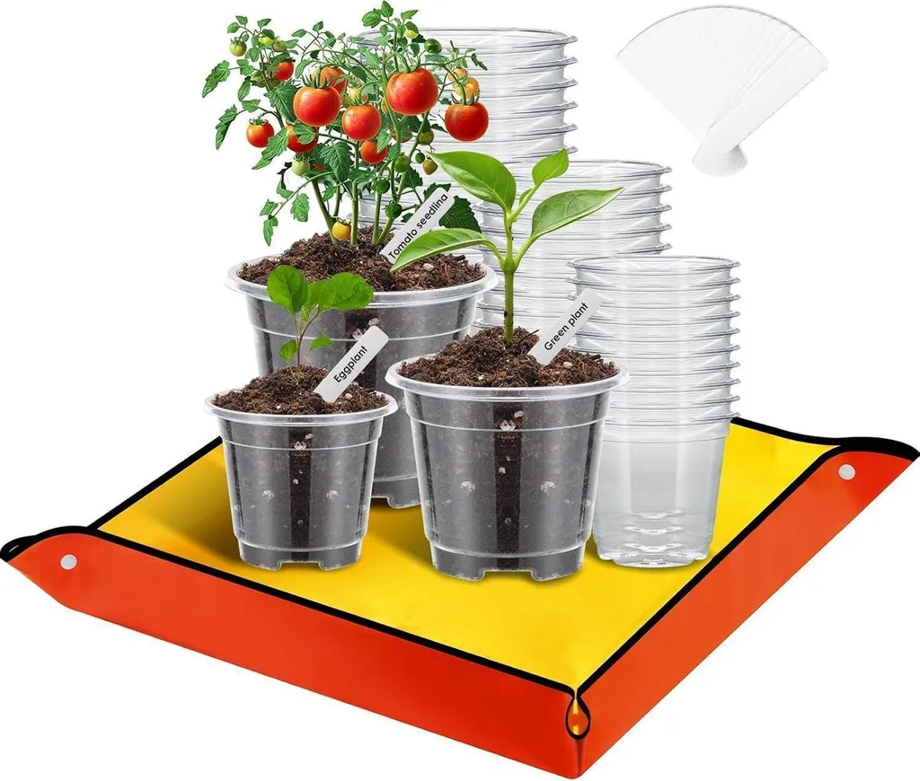 Kit de 30 Pots de Semis Transparents en Plastique avec Accessoires Jardin