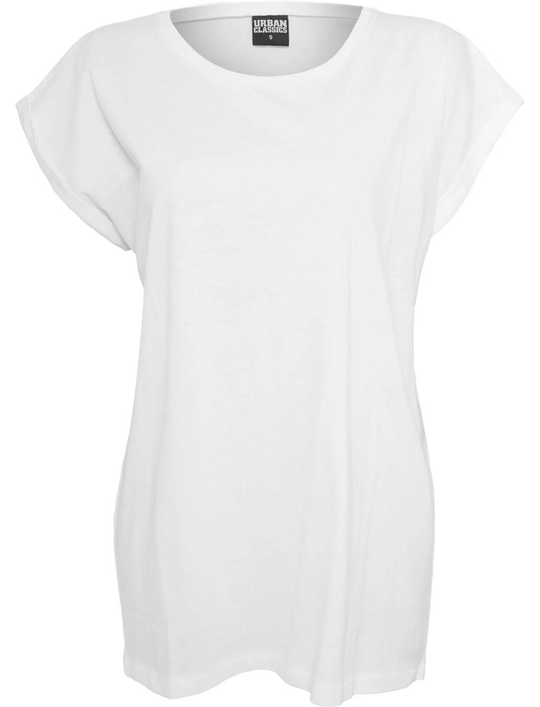 Urban Classics - T-Shirt Überschnittene Schulter für Damen TN574 (L) (Weiß)