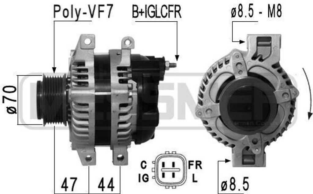 ERA 210844 - OE 31100 RBD E01 Lichtmaschine für Accord VII, Accord VIII, Civic VIII, CR-V II (RD), CR-V III (RE), FR-V (BE)