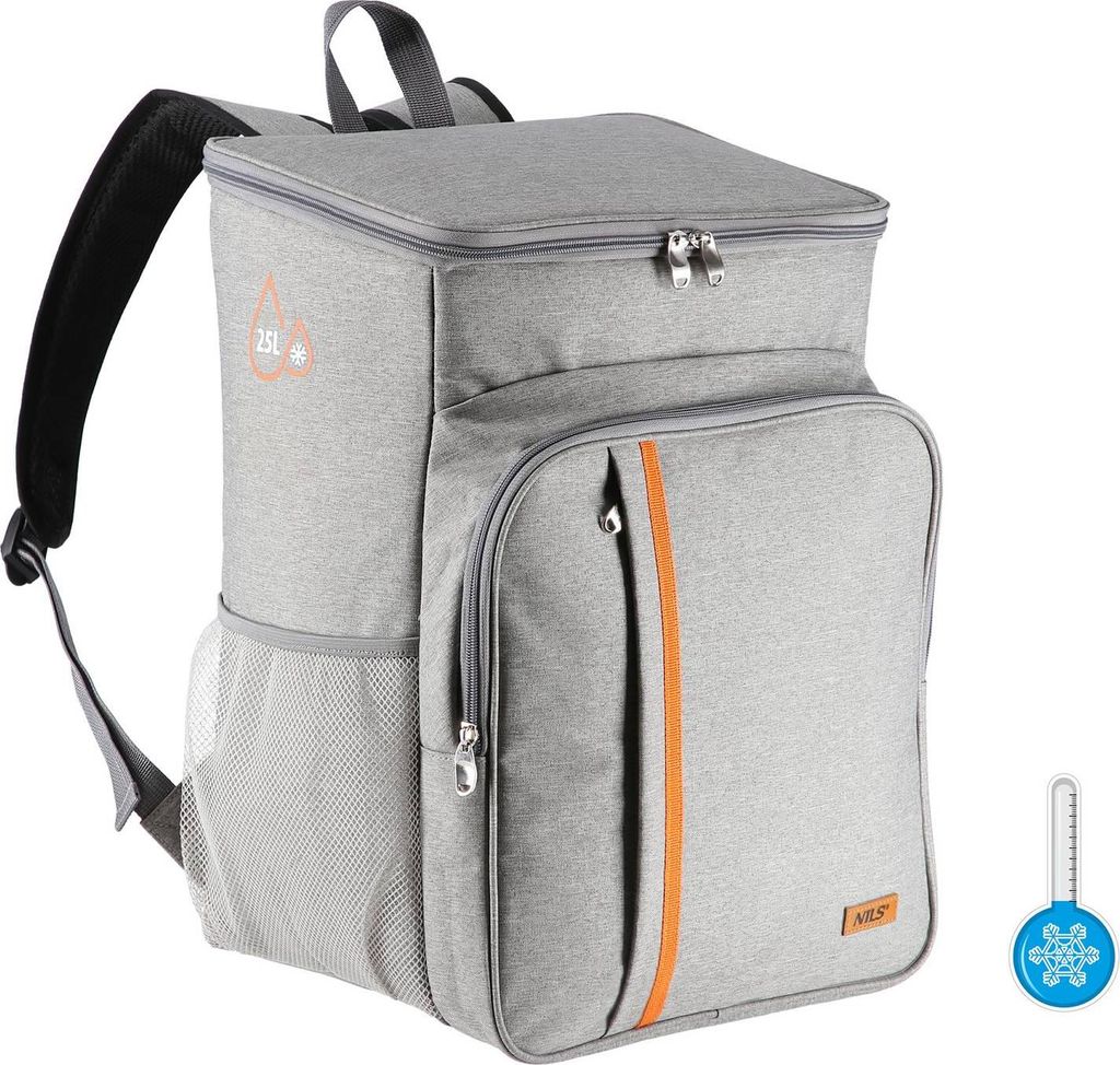 Kühlrucksack, Grau, 25L Fassungsvermögen