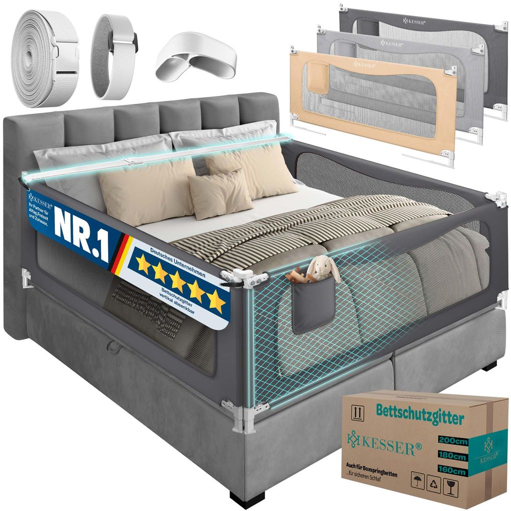 KESSER® : Barrière de lit, protection de lit pour bébé, Image du produit 