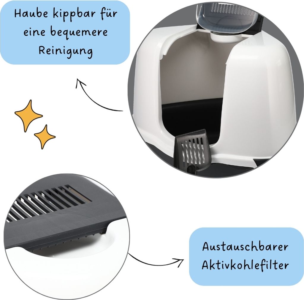 Katzenklo Ecke Große platzsparende Eck Katzentoilette mit Produktbild 4
