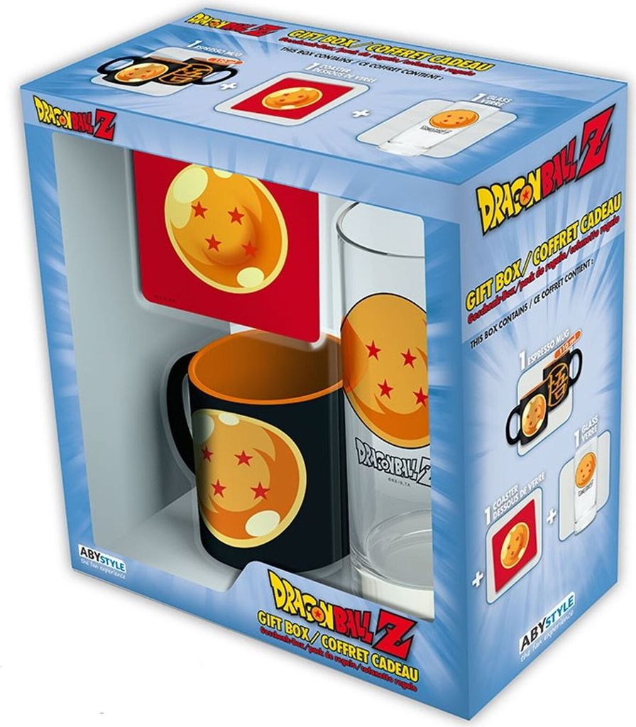 DRAGON BALL Z - Geschenkset (Glas + Untersetzer und Espresso Tasse)