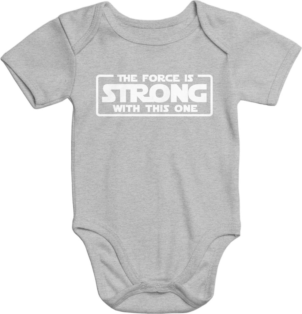 Baby-Body mit "the force is strong with this one" Aufdruck Baumwolle kurzarm Moonworks 6-12 Monate