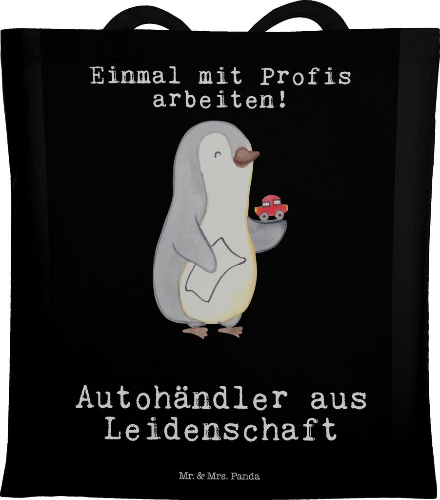 Mr. & Mrs. Panda Jutebeutel Autohändler Leidenschaft - Schwarz - Geschenk, Autohandel, Shopping Tasche, Schultasche, Lustig, wagenhändler, Spruch...