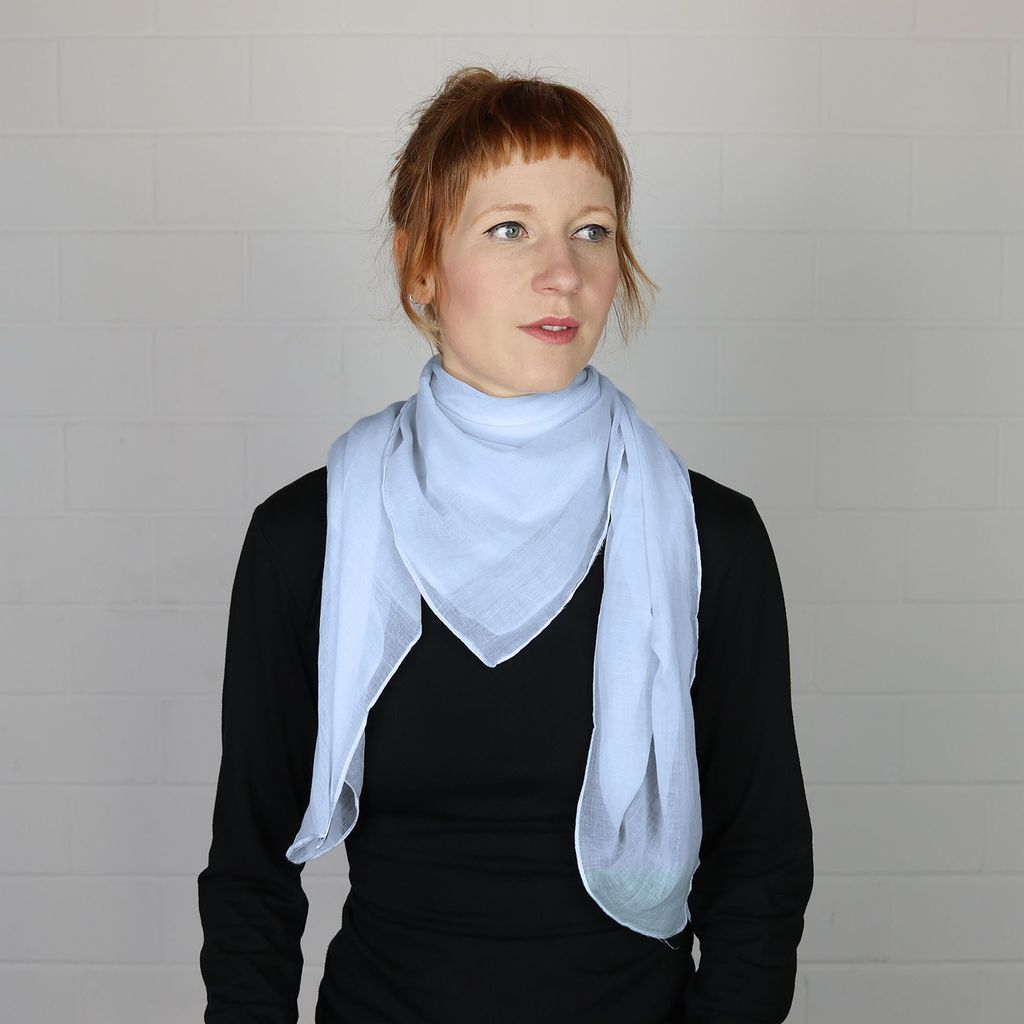 Baumwolltuch - blau - zartblau - quadratisches Tuch Produktbild 6
