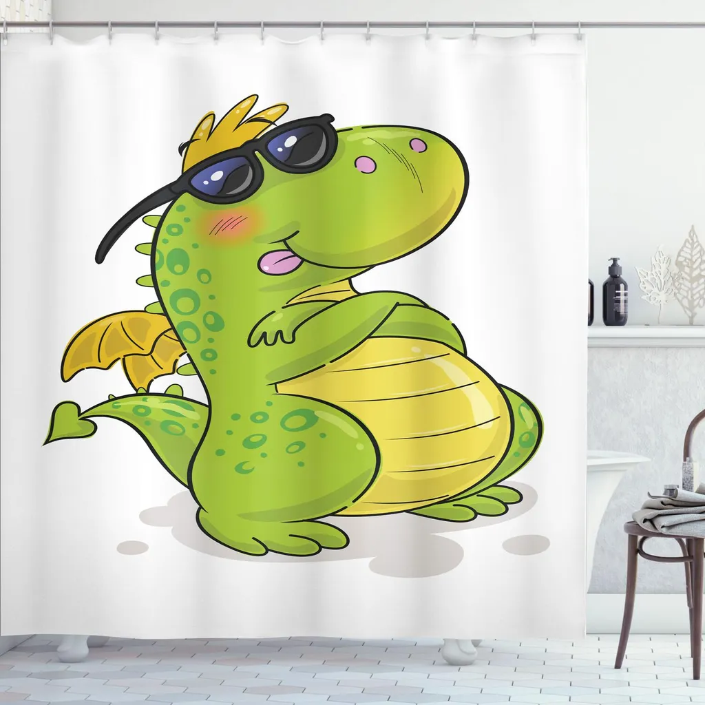 Tenda Doccia Halloween Con Fantasmi, Bianca E Nera, 183x183 Cm, In Poliestere, Con 12 Ganci, Per Bagno E Camper