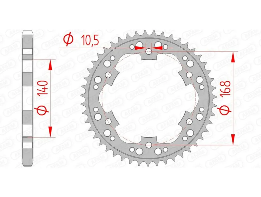 Corona AFAM 525 42T Acciaio Nero 92635-42 | Trasmissione Moto Top
