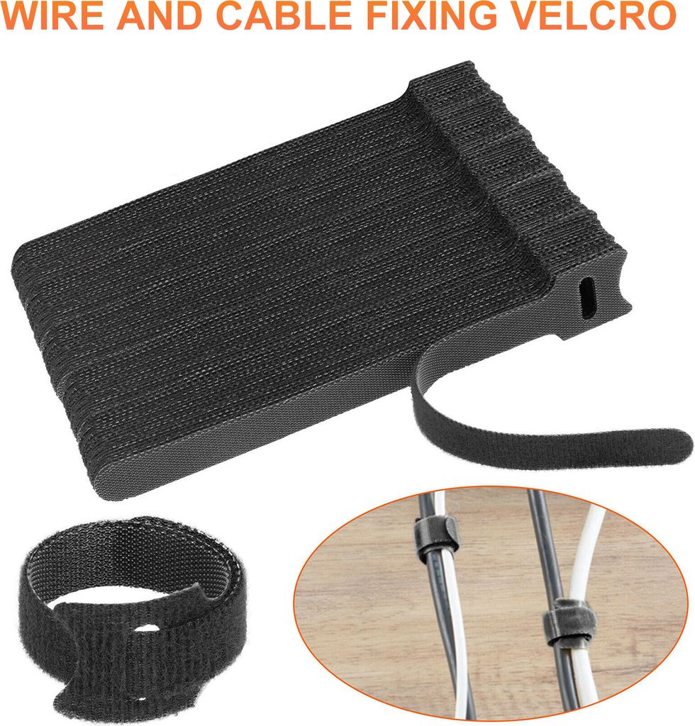 100 Stück Kabelbinder mit Befestigungsband Wiederverwendbares selbstklebendes Nylon-Befestigungskabel