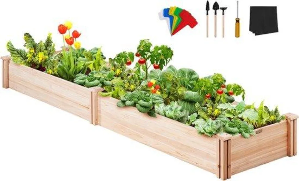 Potager de balcon en bois surélevé pour herbes aromatiques et fleurs