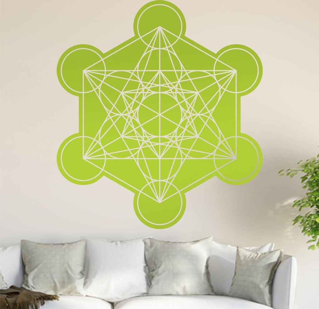Metatron Würfel Wandtattoo in 6 Größen - Wandaufkleber Wall Sticker - Dekoration, Küche, Wohnzimmer, Schlafzimmer, Badezimmer