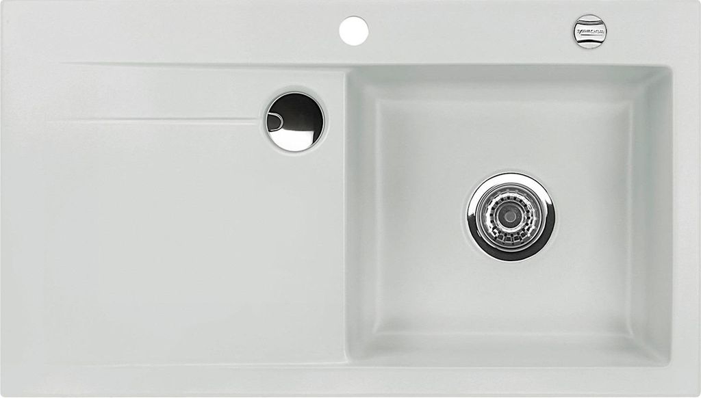 Flächenbündige Spüle STEMA 90 F in ALU Becken rechts mit Produktbild 