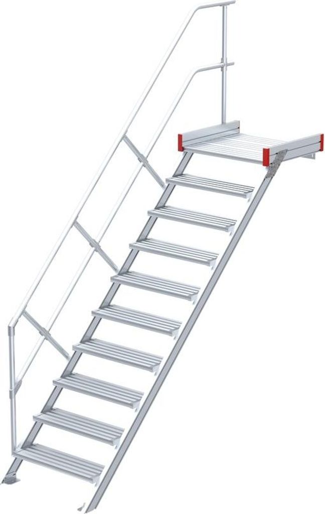 Euroline 511 Podesttreppe 45° 600mm Stufenbreite 10 Stufen Alu gerieft