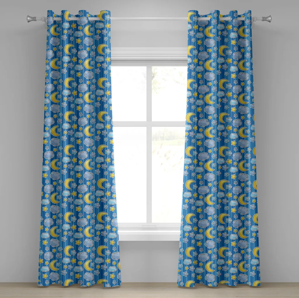 Rideaux décoratifs chambre enfant 2 panneaux 280x245 cm Ciel étoilé
