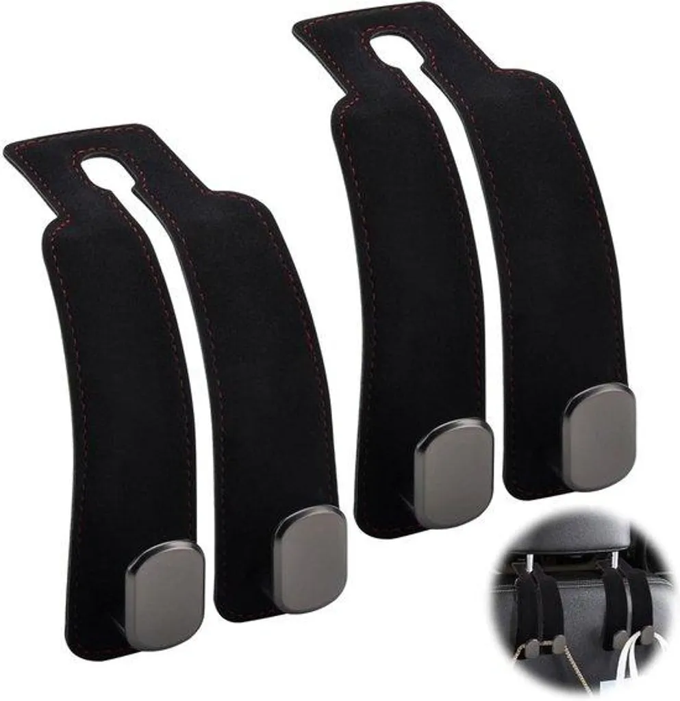 Supports voiture pour banquette arrière - Lot de 2 crochets noirs universels