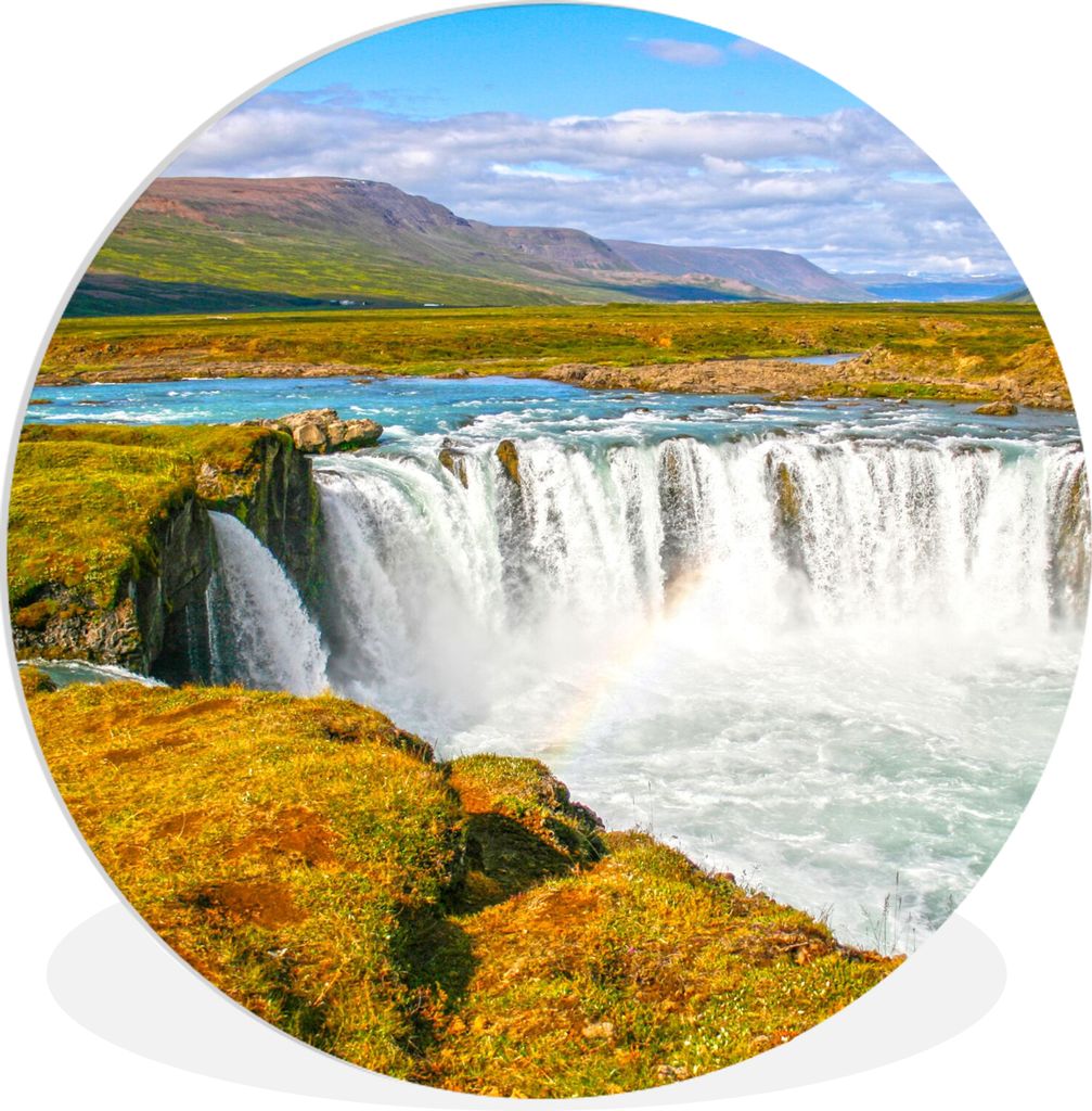 MuchoWow Rundes Wandbild - Runde Bilder Wasserfall - Wasser - Natur Ø 60 cm Kreis Wanddekoration Kunststoff - Wandkreis - Wandschmuck - Wand Kre...