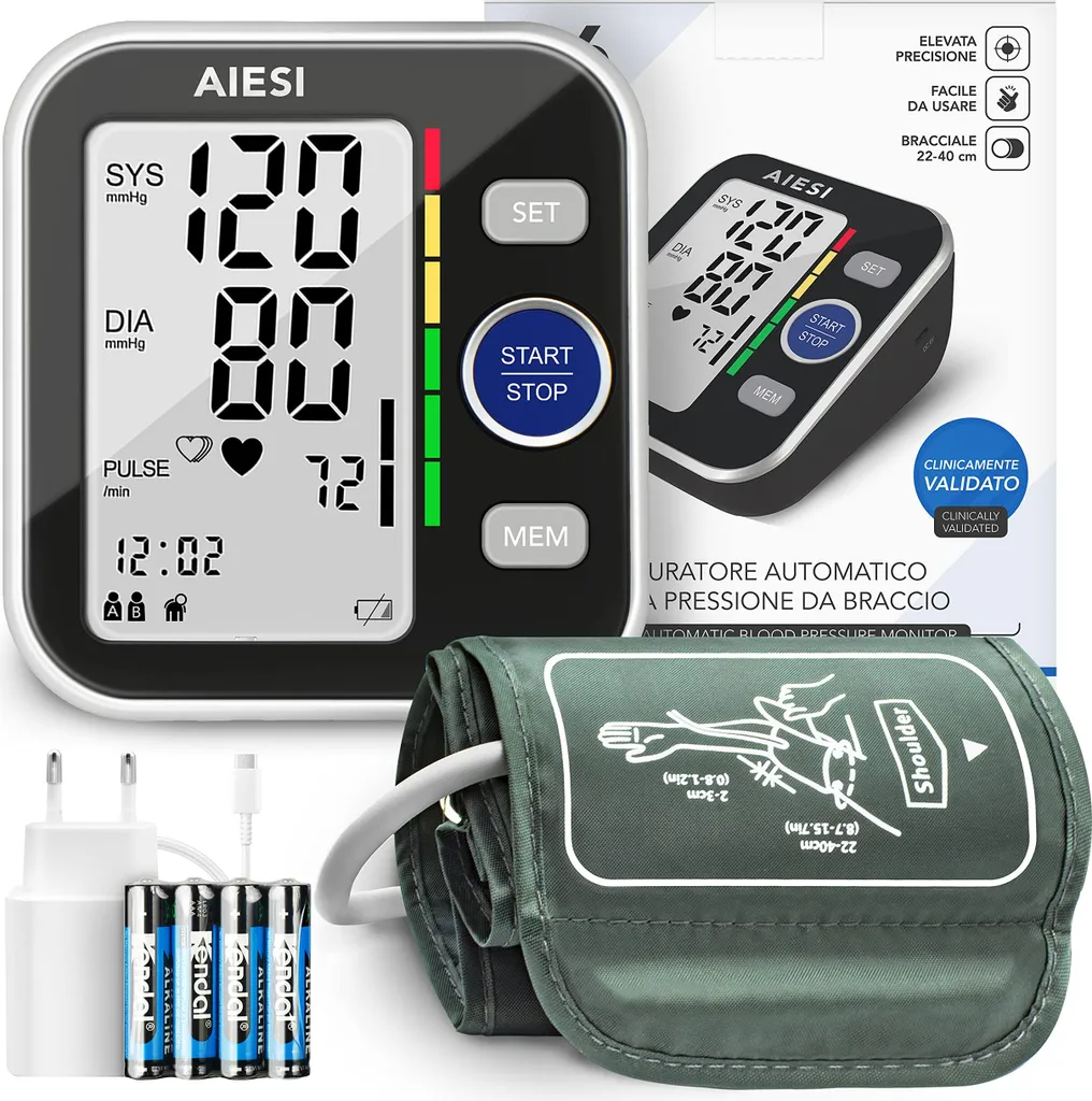 Misuratore Pressione da Braccio AIESI A6 - Kit Completo con Alimentatore