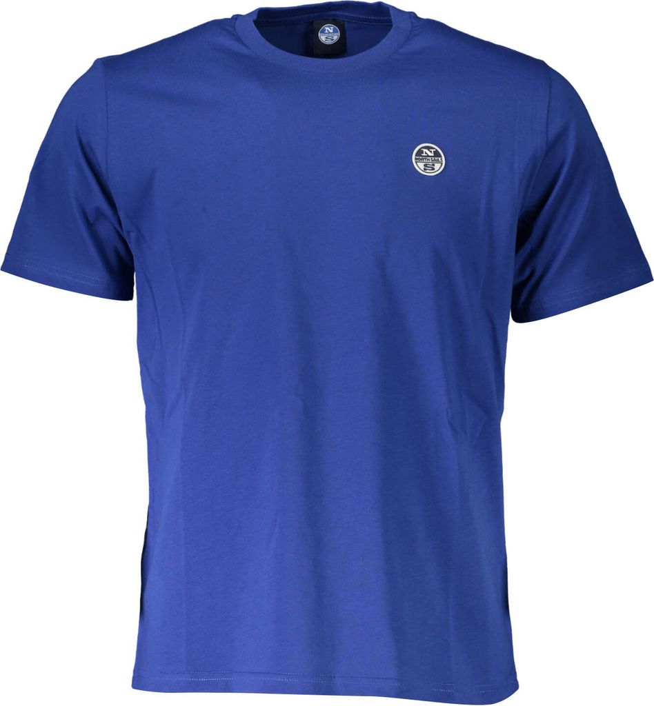 Kurzarmp-T-Shirt Herren Blau mit Applikation & Produktbild 