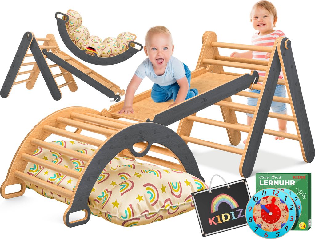KIDIZ® Klettergerüst Montessori Kletterdreieck 7in1 Produktbild 