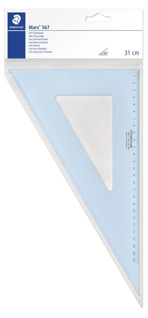 STAEDTLER triangolo da disegno 31cm 60/30 gr. tr.bl Immagine del prodotto 