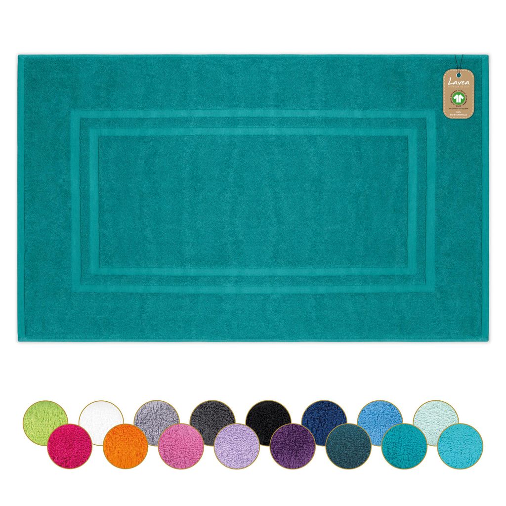 Lavea® Badematte 50x80 cm, Badezimmerteppich 100% Produktbild 
