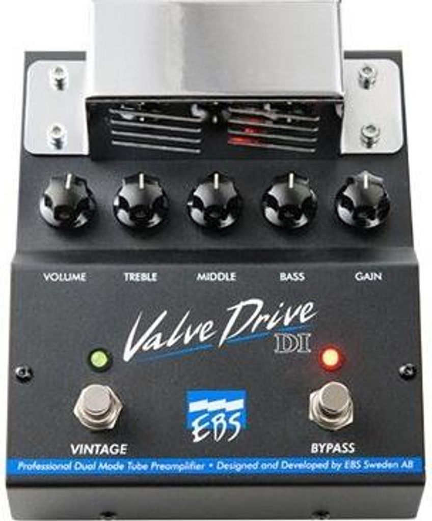 EBS Valve Drive DI Bass Röhrenvorverstärker-Pedal 165x135x75mm inkl. Netzteil