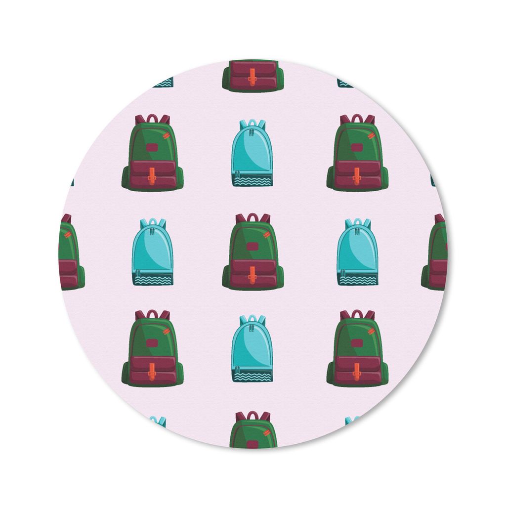 MuchoWow Mauspad Mousepad Rucksack - Muster - Retro - Pastell 50x50 cm - Mousepads - Maus Mat - Pad - Mausunterlage - Vinyl