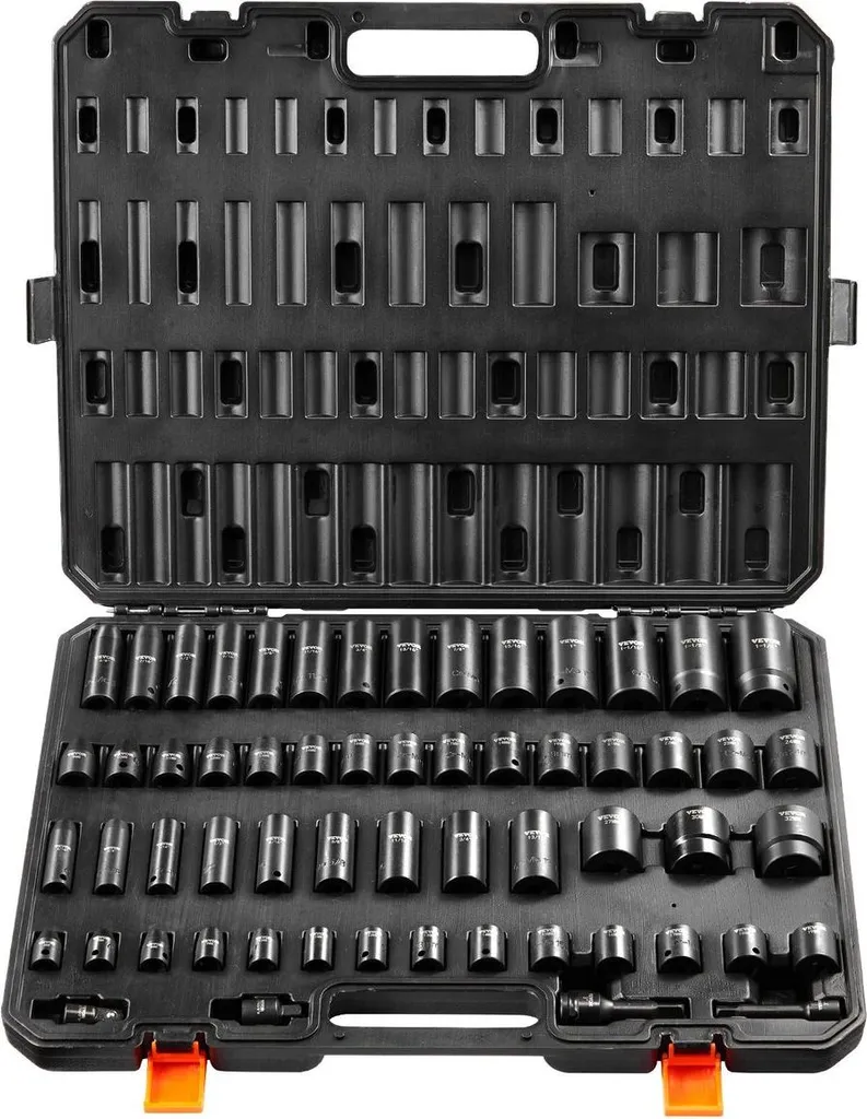 Coffret de 59 douilles à choc 6 pans, embouts 3/8" et 1/2" - Jeu complet