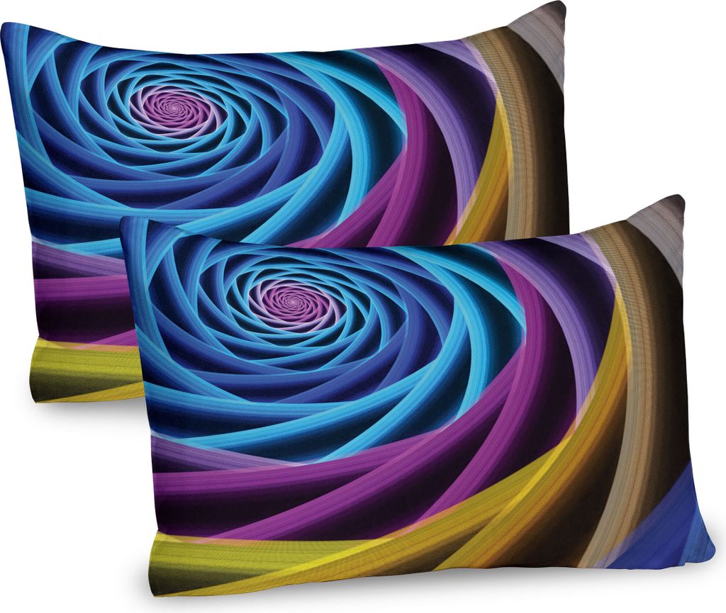 ABAKUHAUS Fractal Kissenbezug Packung mit 2, Moderne ungewöhnliche digitale elektronische Technologie bildet Science-Fiction-stilisierte Illustrat...
