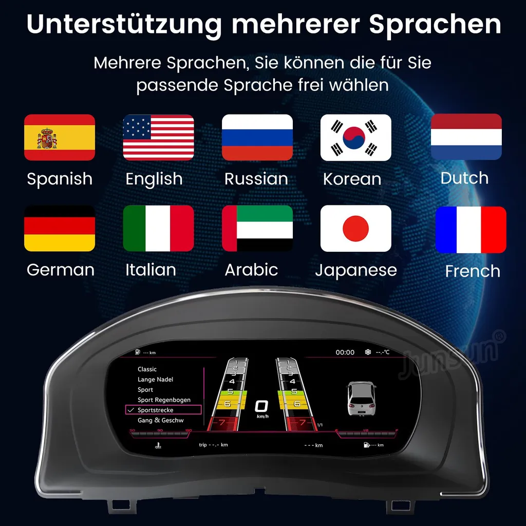 Compteur de vitesse numérique LCD pour Golf V avec Android Auto et CarPlay - 6