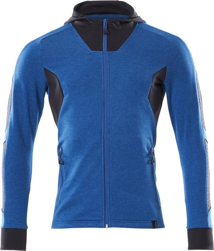 Mascot Kapuzensweatshirt ACCELERATE mit Reißverschluss, moderne Passform Gr.3XL azurblau/schwarzblau