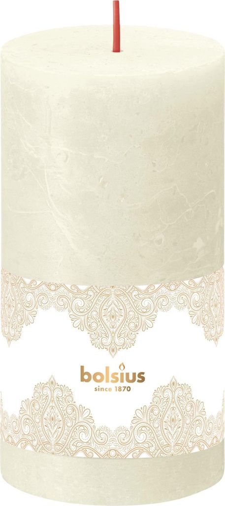 Kerze Bolsius Goldene Spitze, zylindrisch, Weihnachten, 54 Std., 68x130 mm