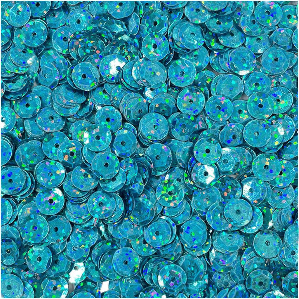 LOVEART SEQUINS für Handwerk Runde Lose holographisch Pailletten 9mm/15g, türkis