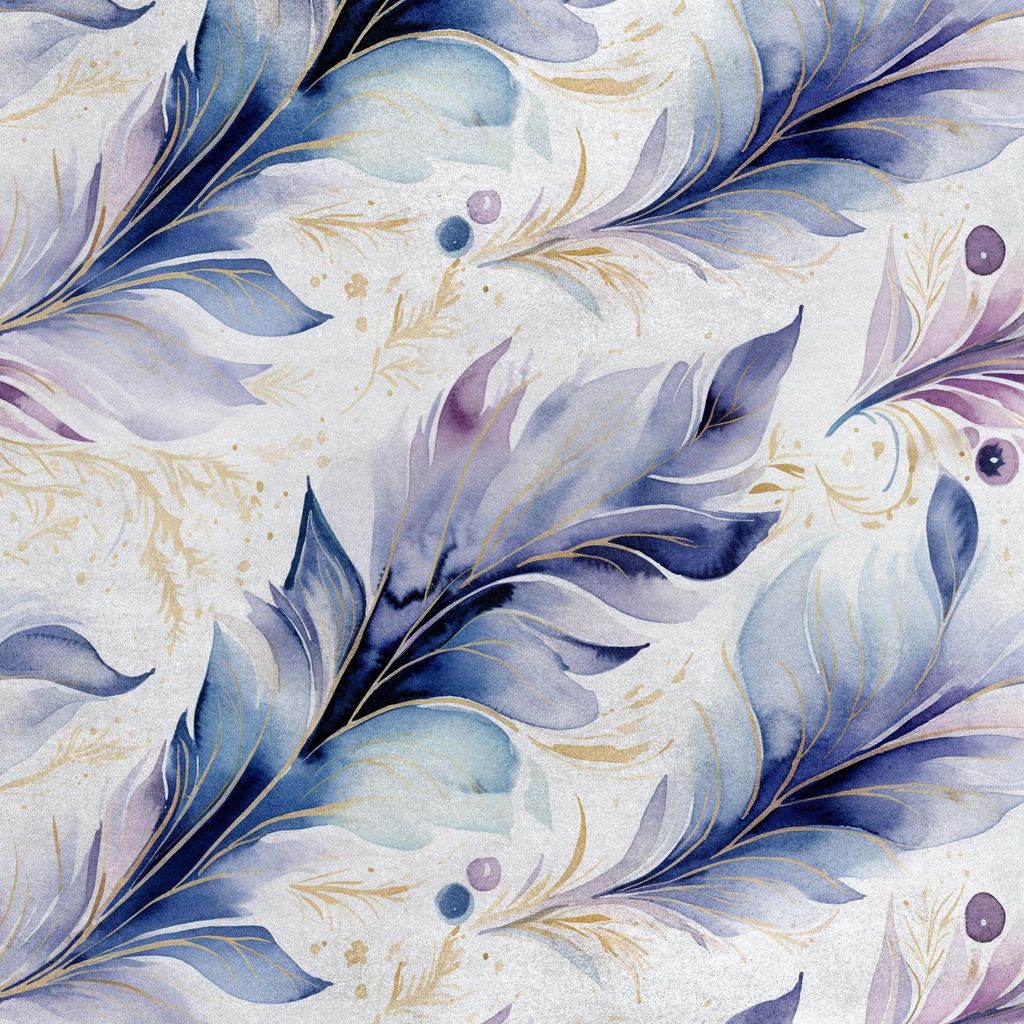 Royal Samt Stoff Polyester Zum Nähen - Motiv Gefieder - RDX2340