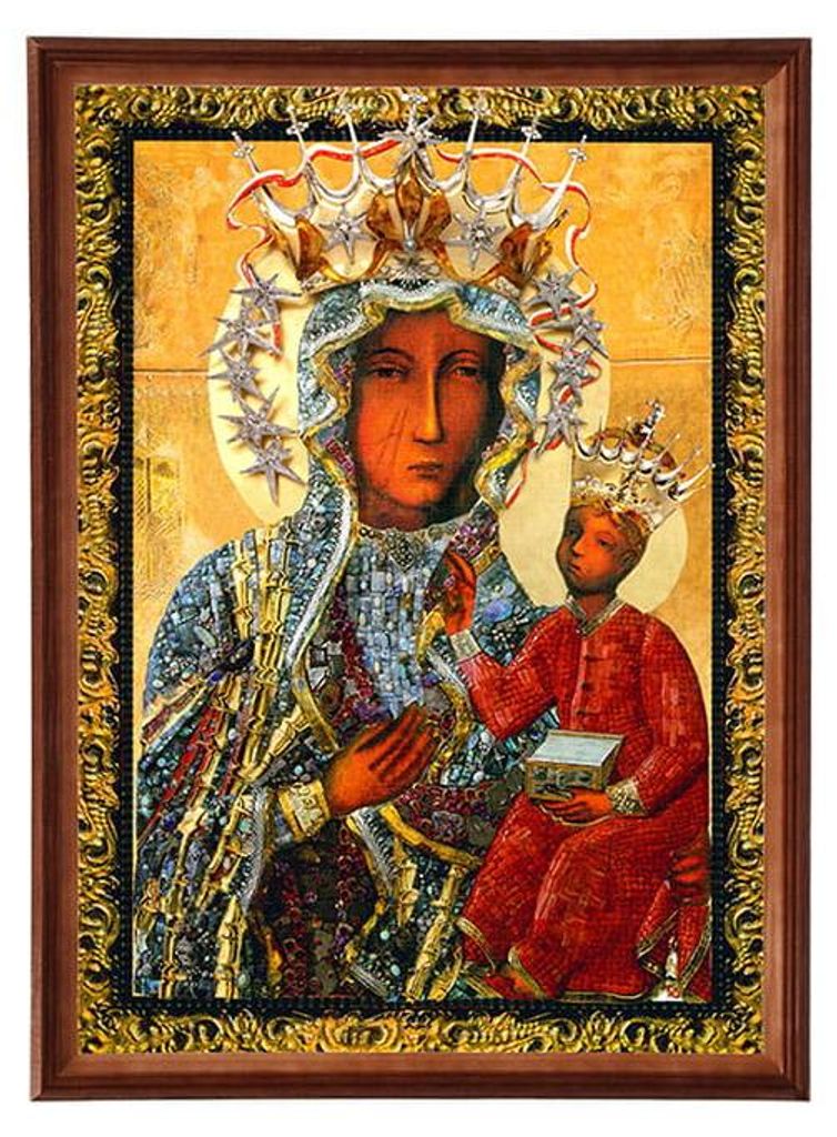 Gerahmtes Bild mit religiösem Thema im Format 50x70cm - Mutter Gottes - neues Gewand