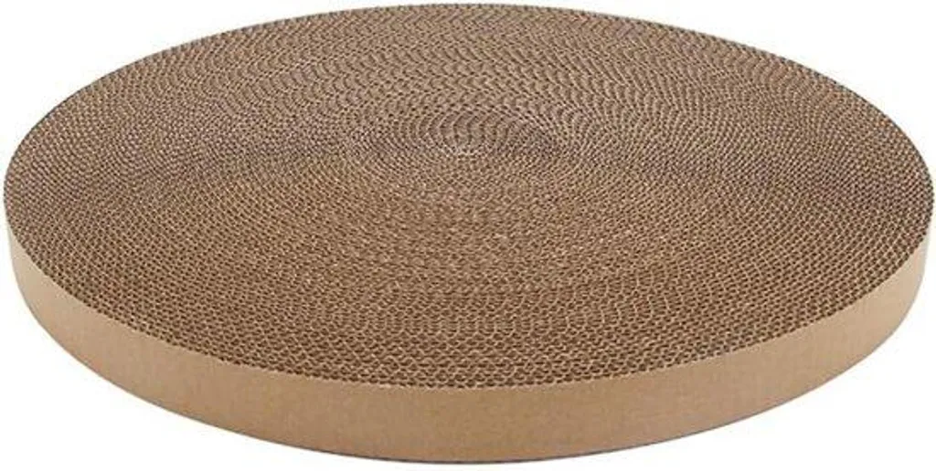 Panier Griffoir pour Chat Diamètre 38 cm en Carton Alvéolé et Rembourré