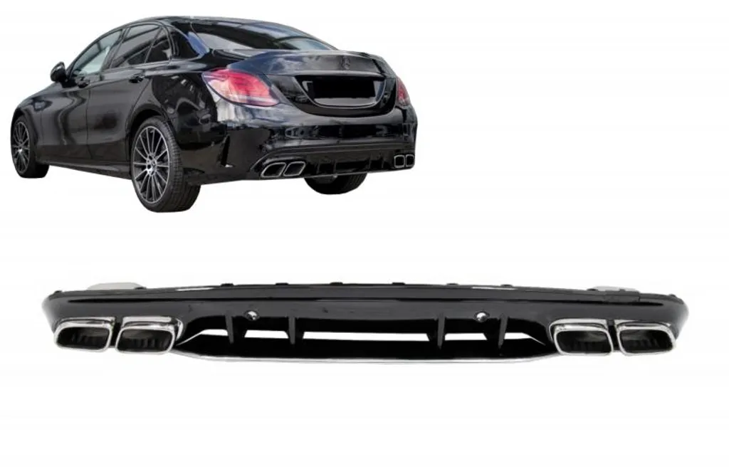 Jupe Arrière Sport pour Mercedes W205 S205 AMG Line Finition Argent C63S