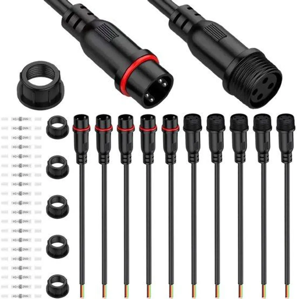 Câbles d'extension LED RGB 4 broches IP67 pour auto et moto - 5 unités