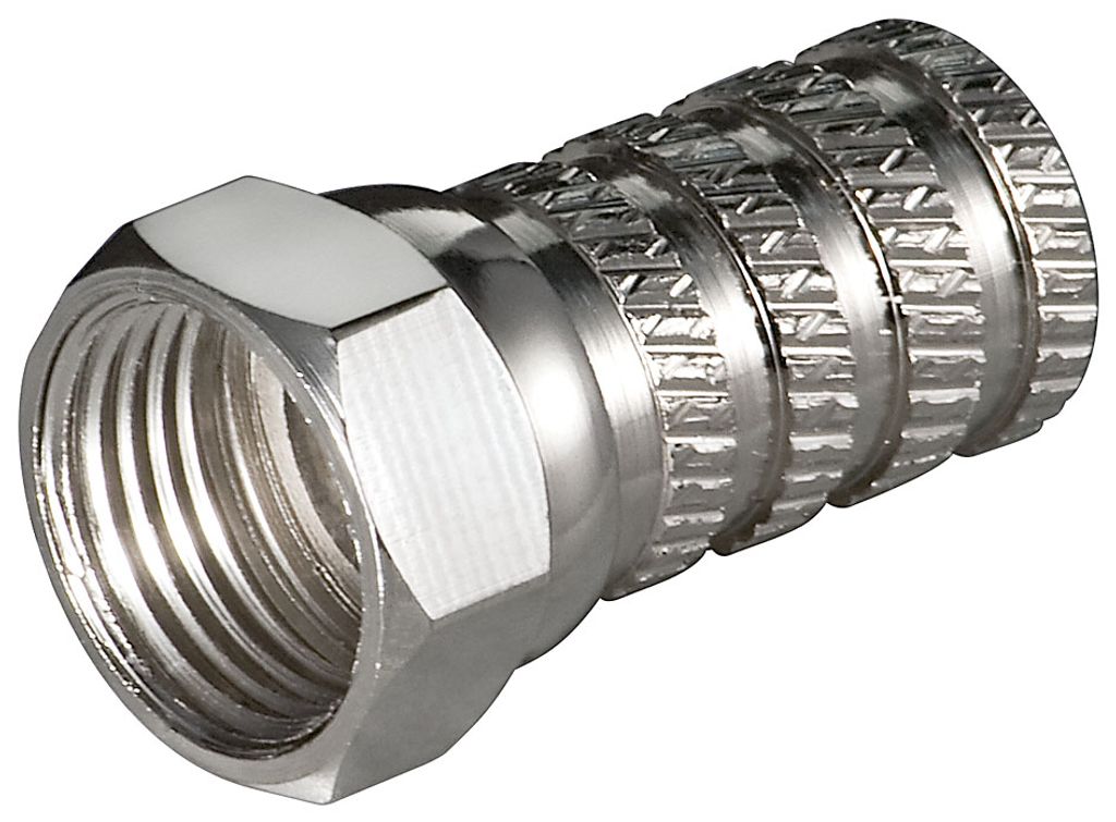 Wentronic Aufdreh-F-Stecker 4,0 mm, Kupfer - Kupfer-Nickel, breite Mutter