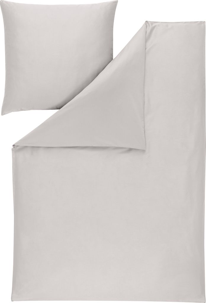 Estella Mako-Satin Uni Bettwäsche Valetta Kissenbezug einzeln 40x40 cm platin