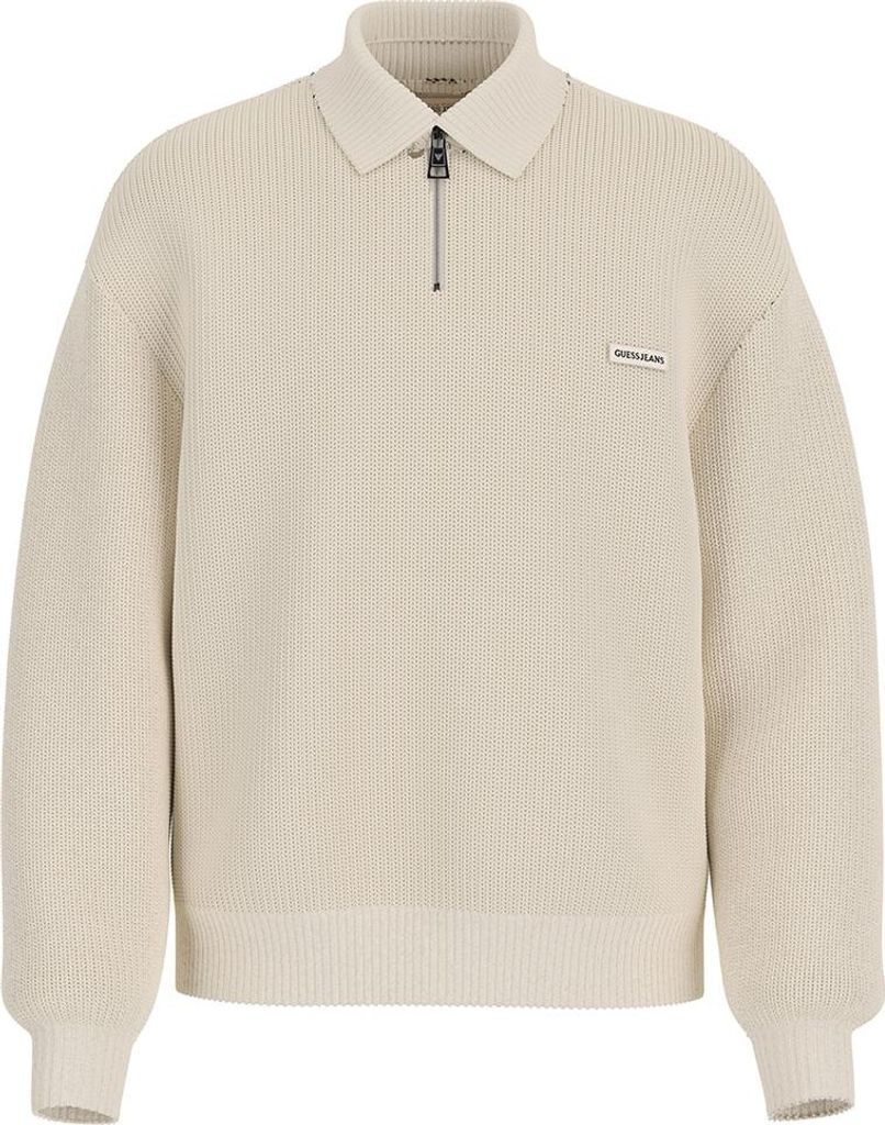 Guess Jeans Collar Halbreißverschluss-sweatshirt Beige L Herren Beige L
