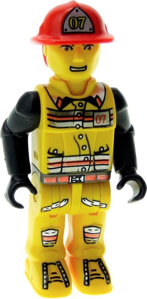 1x Lego Figur 4 Juniors Jack Stone Feuerwehr Mann gelb rot Produktbild 