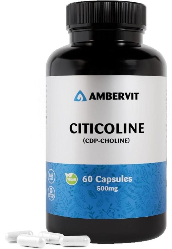 Citicoline CDP Choline 500 mg - 60 Capsules voor Geheugen Productafbeelding 